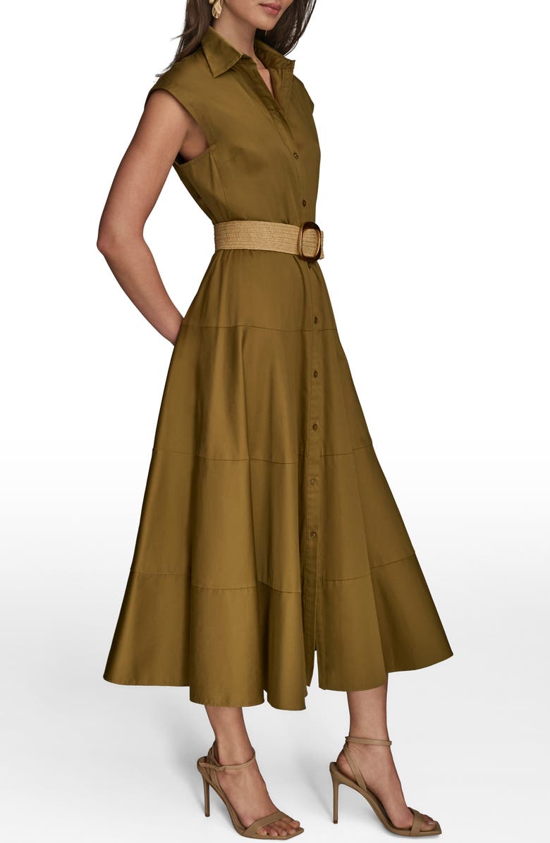 Donna Karan New York Belted Stretch Cotton Shirtdress, Alternate, color, 