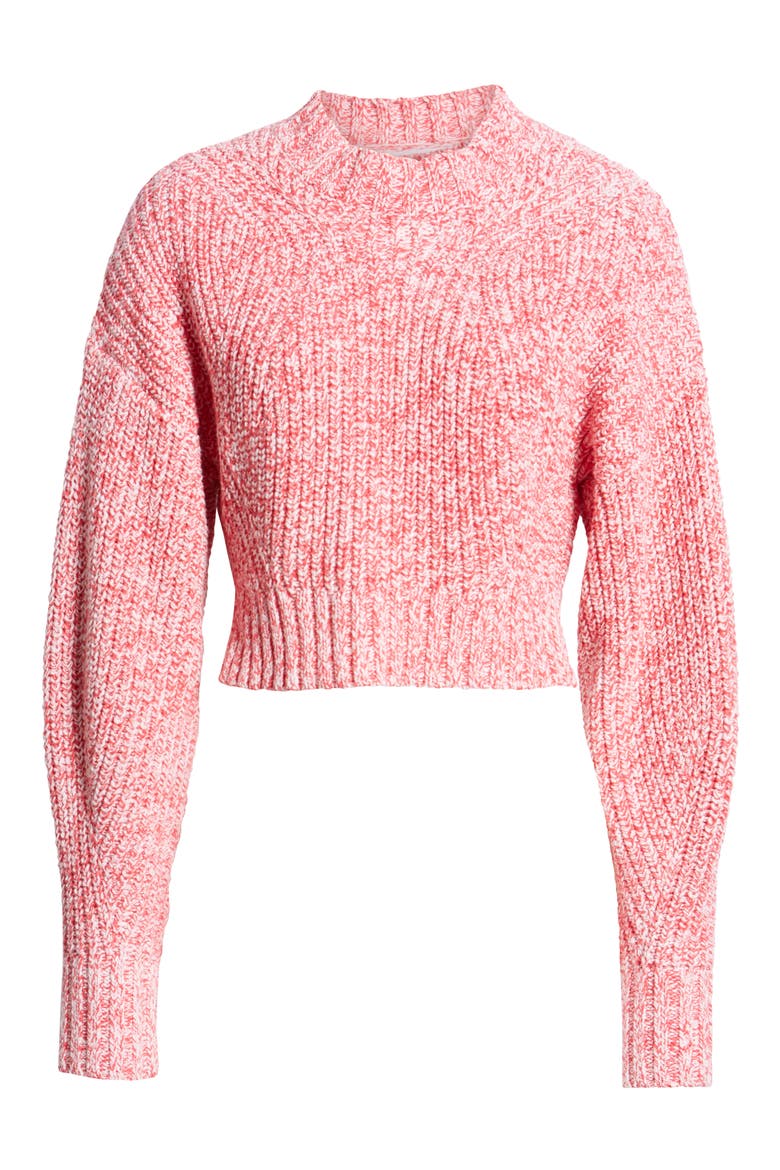 Blouson Sleeve Sweater, Alternate, color, PINK MELANGE