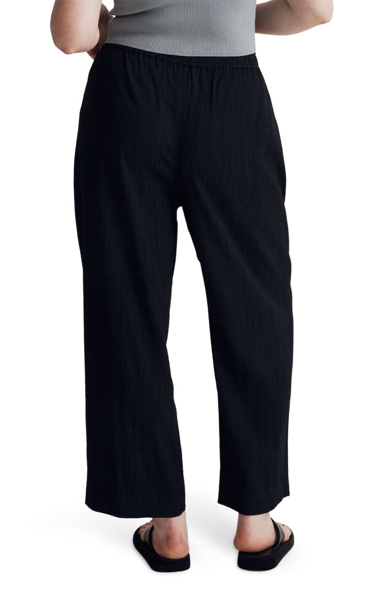 Madewell Crinkled Straight Leg Crop Crepe Pants, Alternate, color,