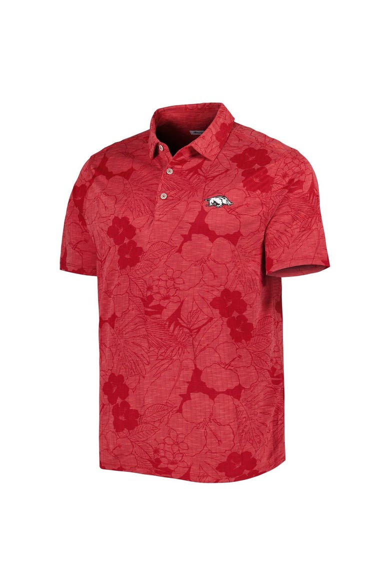 Men's Tommy Bahama Cardinal Arkansas Razorbacks Miramar Blooms Polo, Alternate, color, Cardinal