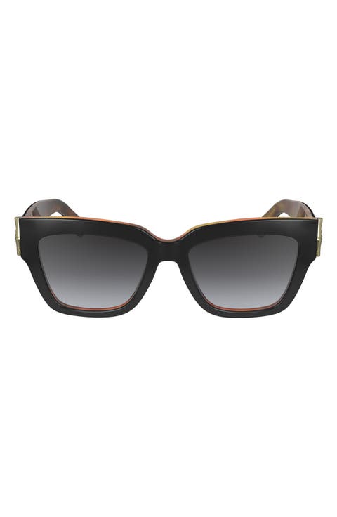 53mm Gradient Modified Rectangular Sunglasses