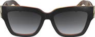 Longchamp 53mm Gradient Modified Rectangular Sunglasses