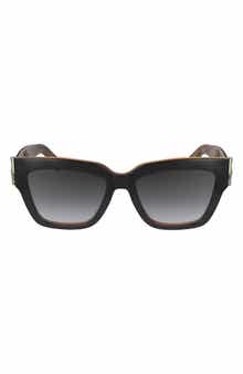 Longchamp 53mm Gradient Modified Rectangular Sunglasses