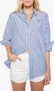 MOTHER The Bestie Stripe Button-Up Top