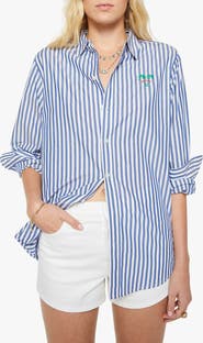 MOTHER The Bestie Stripe Button-Up Top