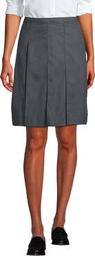 Lands' End School Uniform Solid Box Pleat Skirt Above Knee