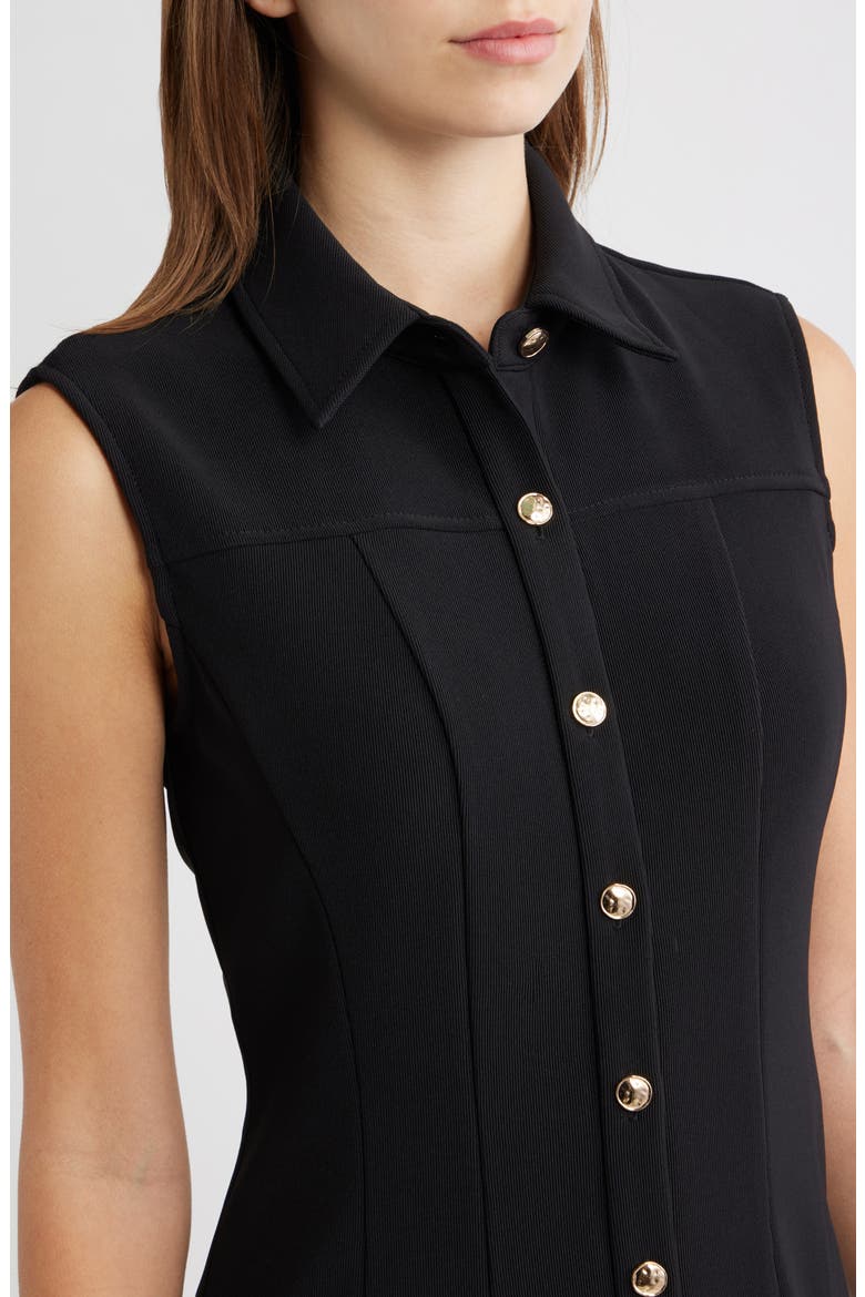 Sleeveless Shirtdress, Alternate, color, BLACK