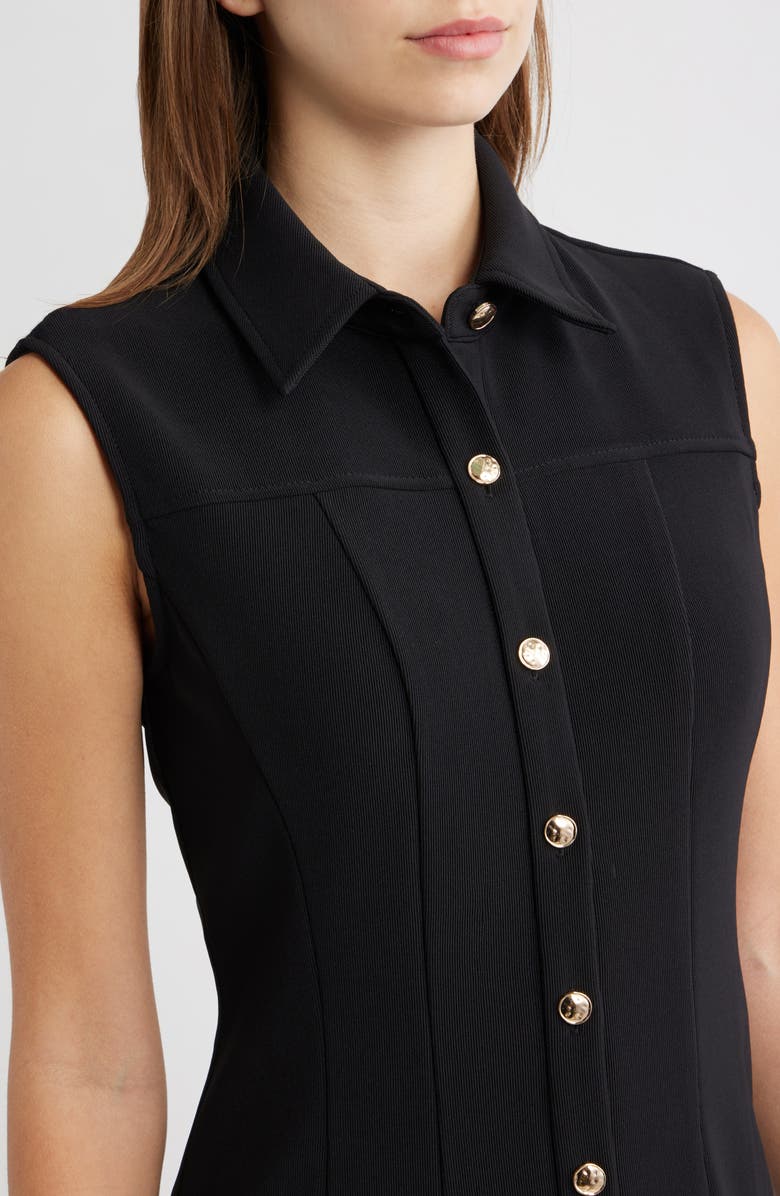 Maggy London Sleeveless Shirtdress, Alternate, color, Black