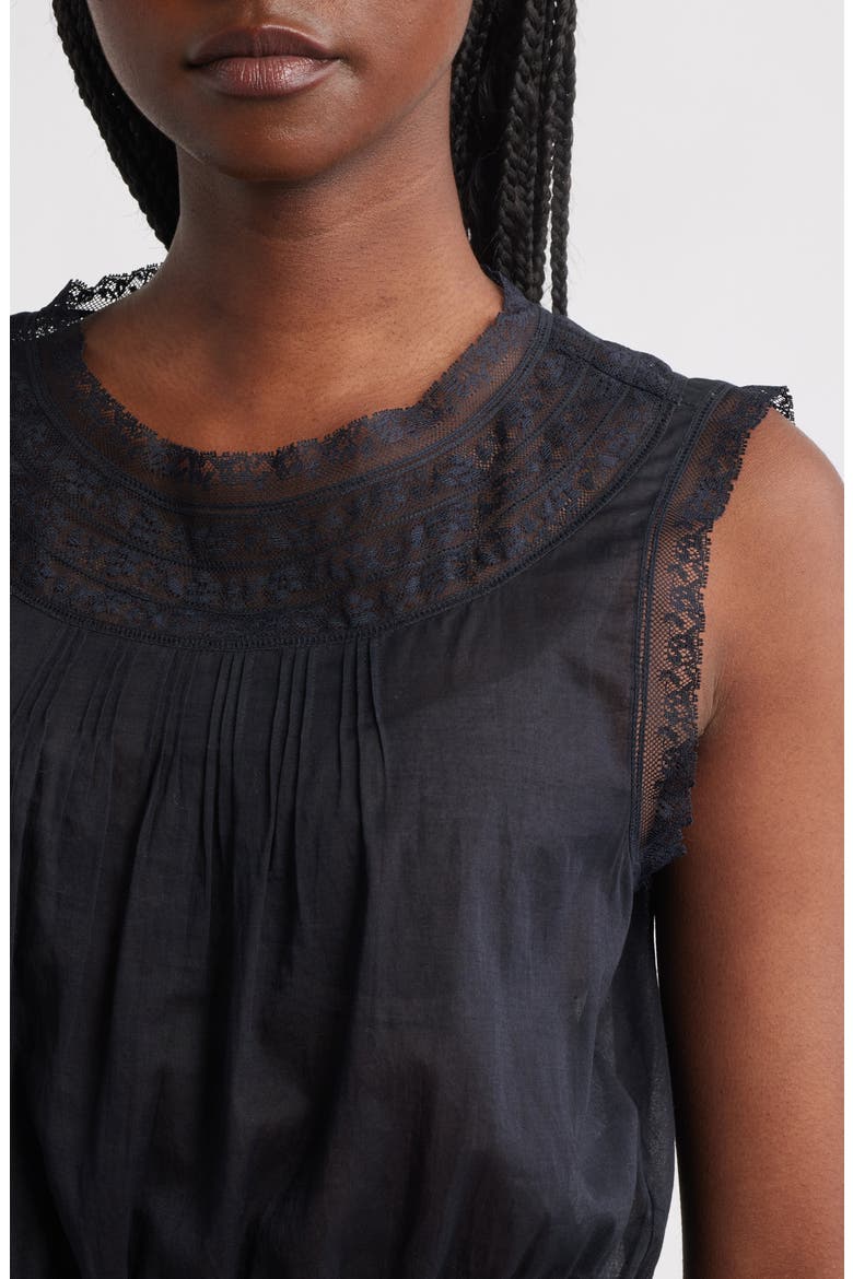 Lilibet Lace Organic Cotton Crop Top, Alternate, color, BLACK