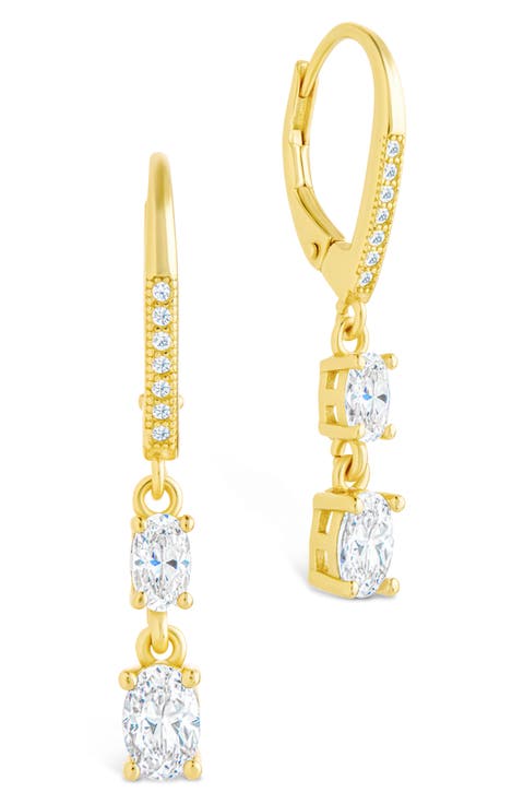 Liesel Cubic Zirconia Drop Lever Back Earrings