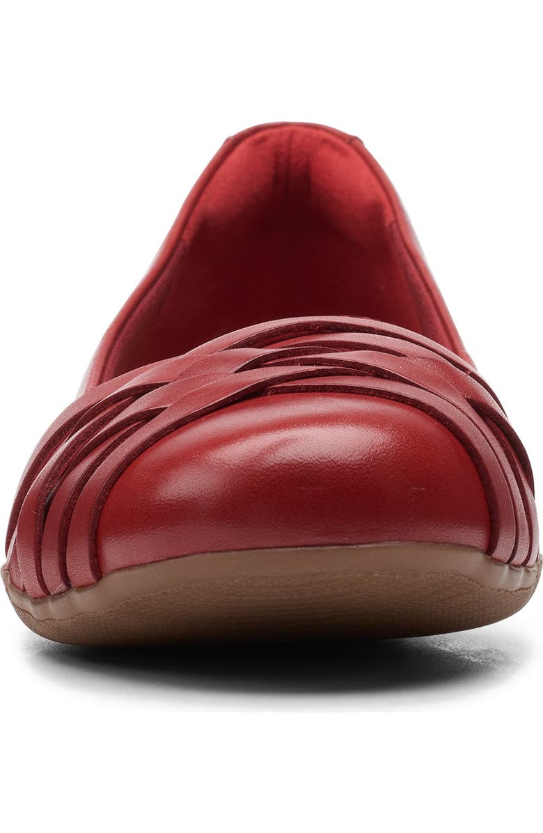 Clarks<sup>®</sup> Sara Clover Leather Strappy Flat - Multiple Widths Available, Alternate, color,