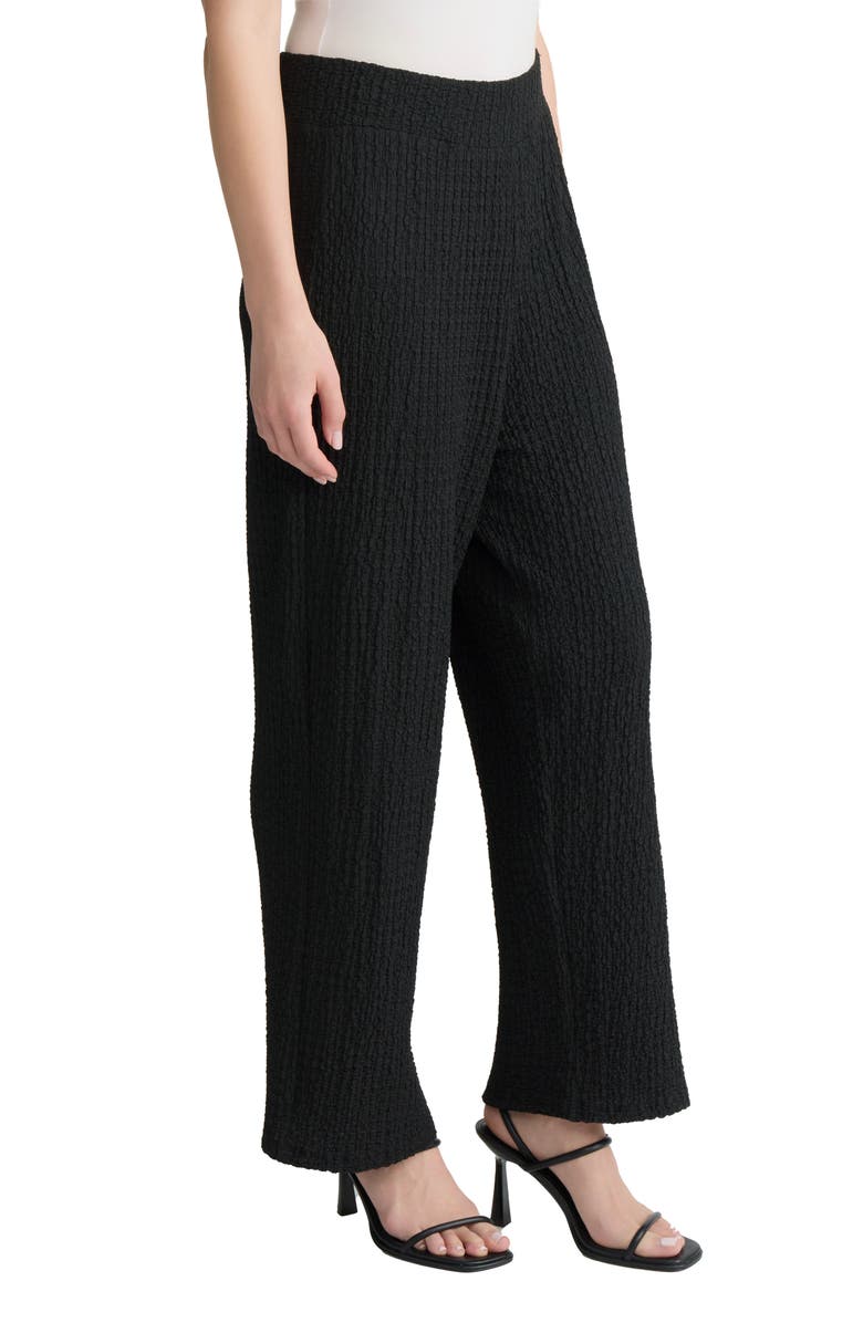 Jones New York Puckered Wide Leg Pull-On Ankle Pants, Alternate, color, Jones Black