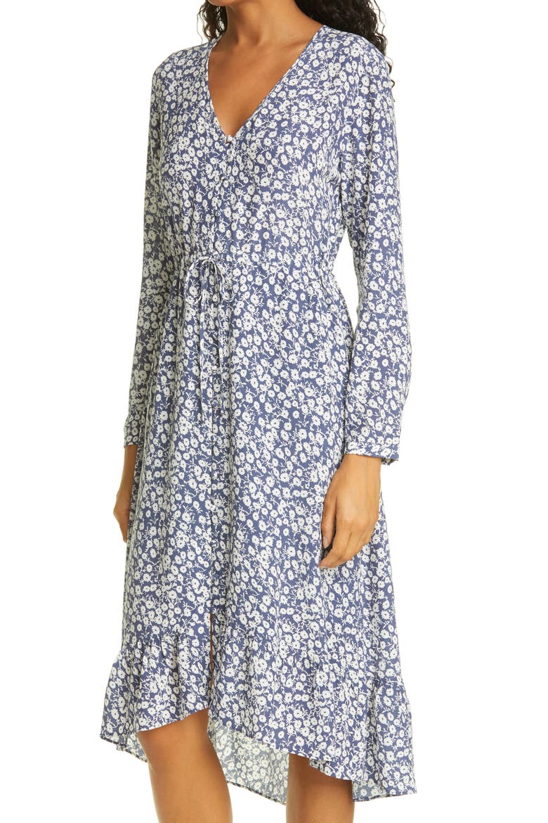 Jade Floral Long Sleeve Dress, Alternate, color, NAVY CAMELLIA