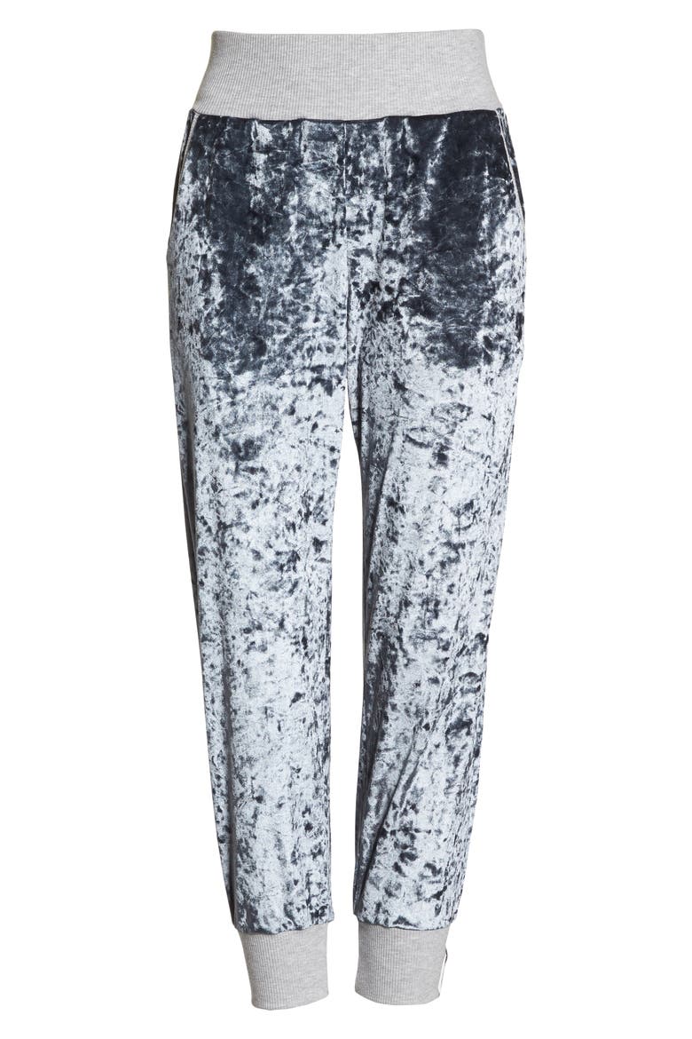 Hazy Velour Slate Jogger Pants, Alternate, color, BRIGHT BLUE
