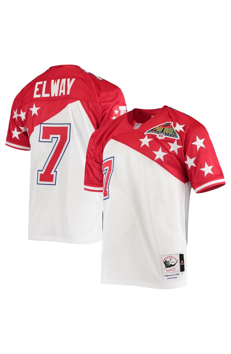 Mitchell & Ness Men's Mitchell & Ness John Elway White/Red AFC 1995 Pro Bowl Authentic Jersey, Main, color, 
