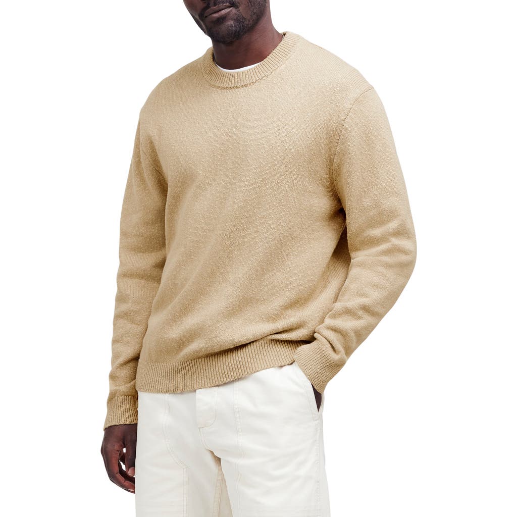 Madewell Textured Cotton Crewneck Sweater In Neutral