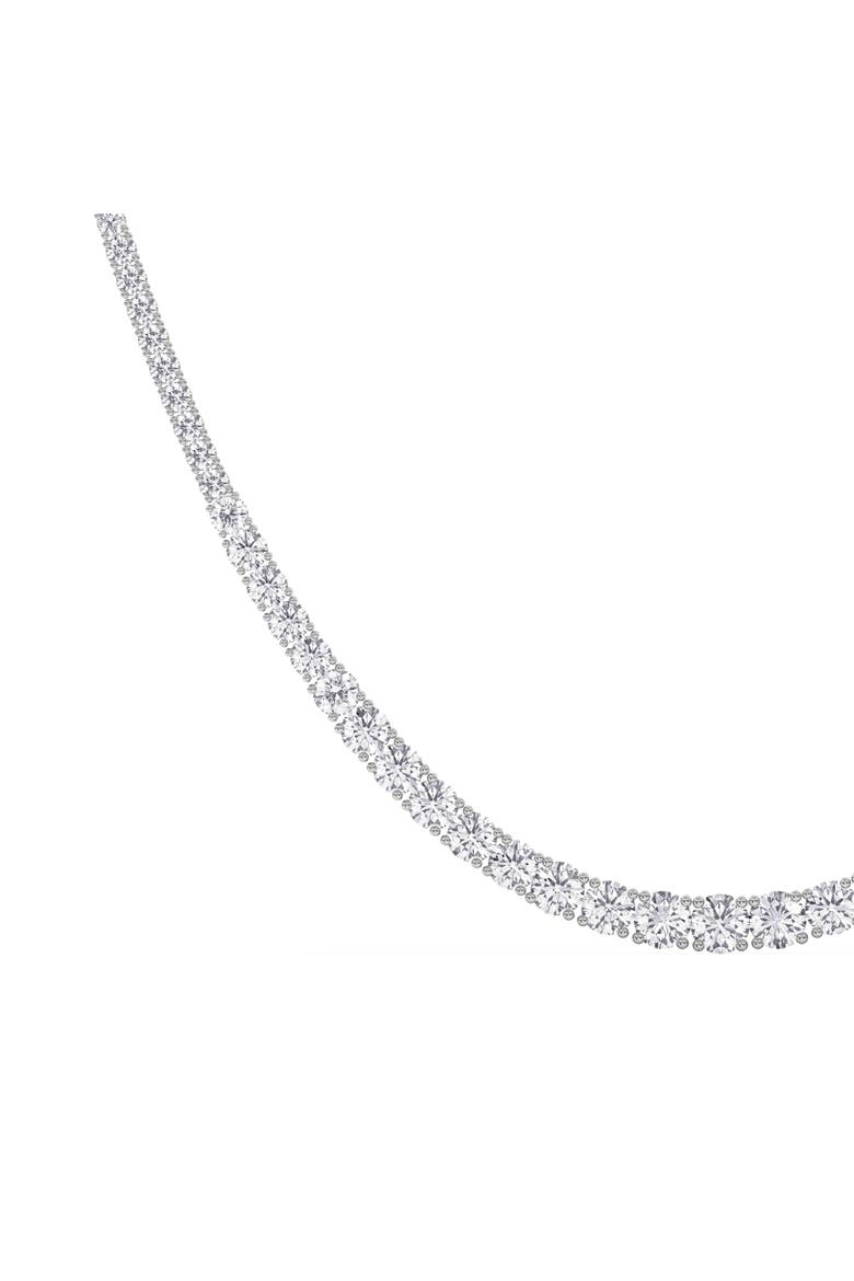 10Ct Graduated Diamond Tennis Necklace Lab Grown 14k Gold 18", Alternate, color, White Gold
