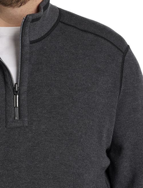Tommy Bahama Big & Tall Flip Coast Reversible 1/2-zip Pullover In Black