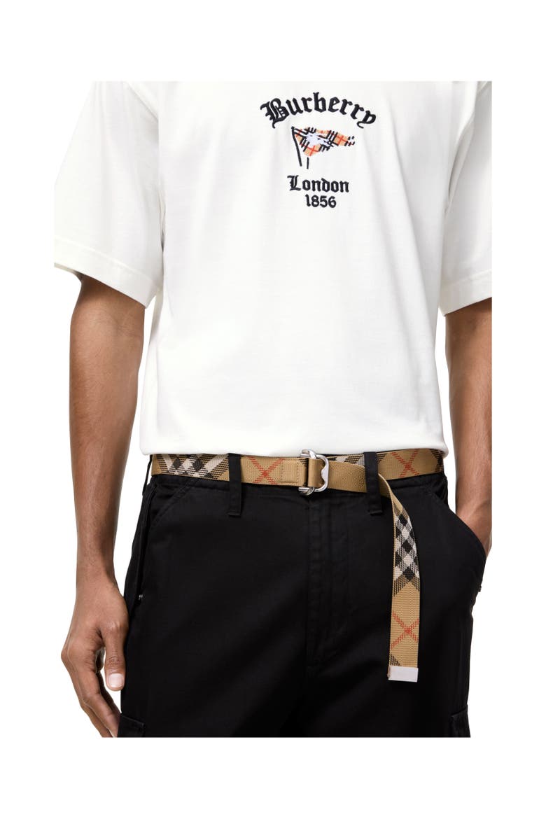 Check Webbing Belt, Alternate, color, Sand beige