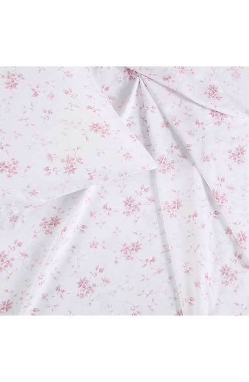 Laura Ashley Garden 300 Thread Count Cotton Sateen Sheet Set In Pink
