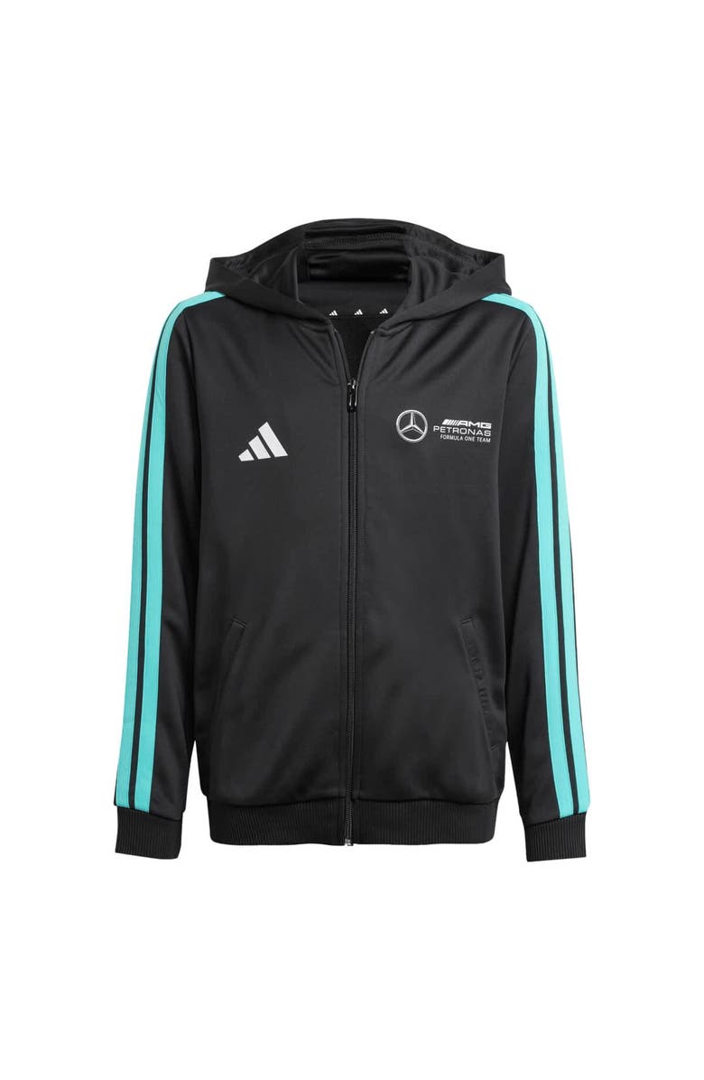 adidas Youth adidas  Black Mercedes-AMG Petronas F1 Team DNA Alphaskin Full-Zip Track Hoodie, Alternate, color, 