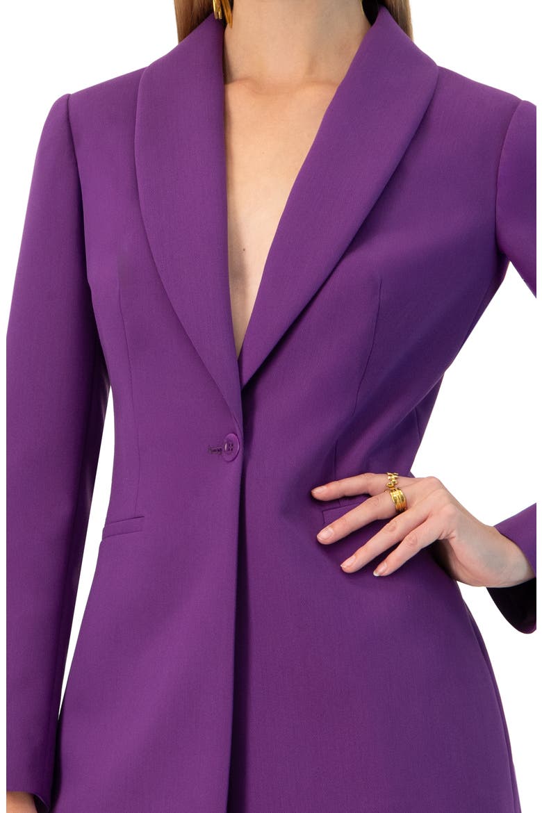 Shwal Collar Single-Breasted Blazer, Alternate, color, Purple