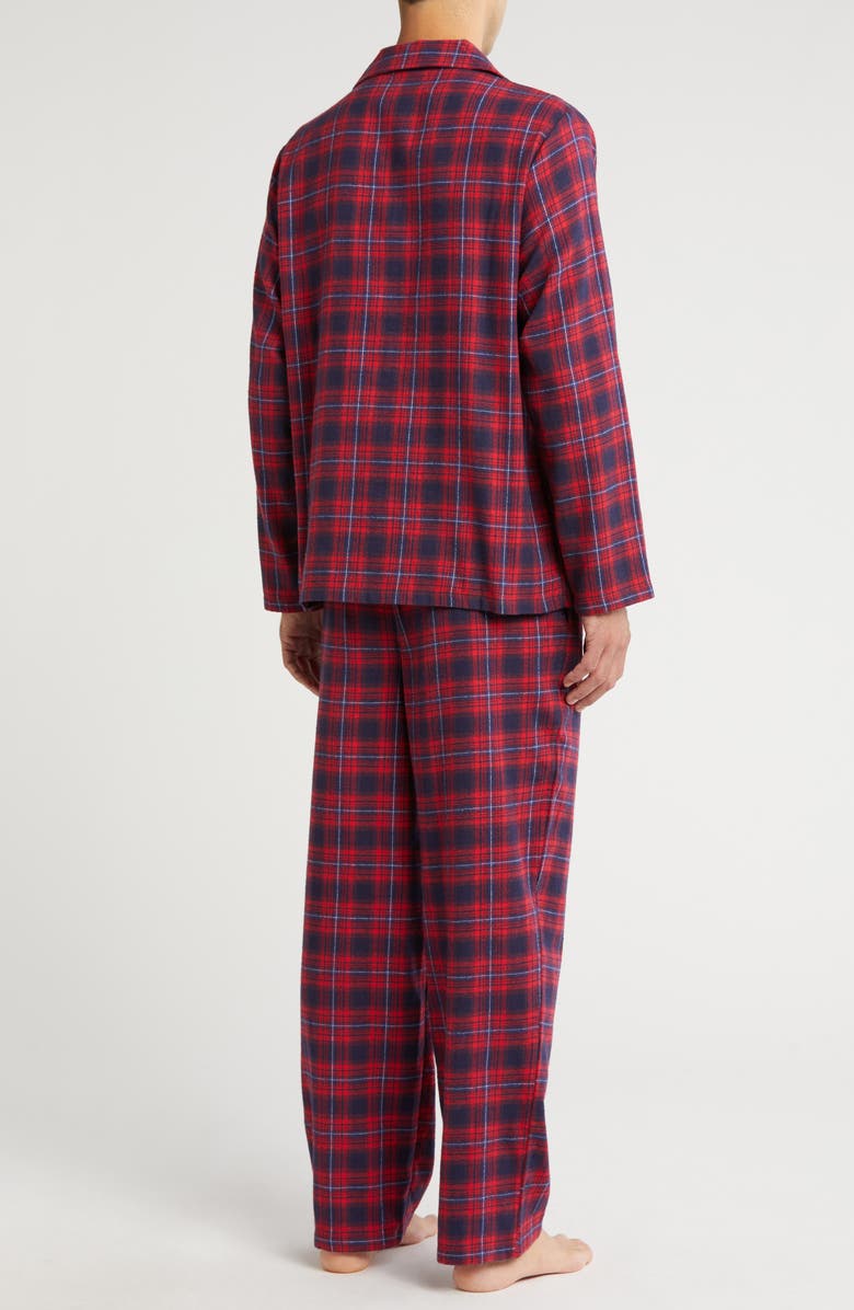 Nordstrom Plaid Flannel Pajamas, Alternate, color, Navy- Red Lino Plaid