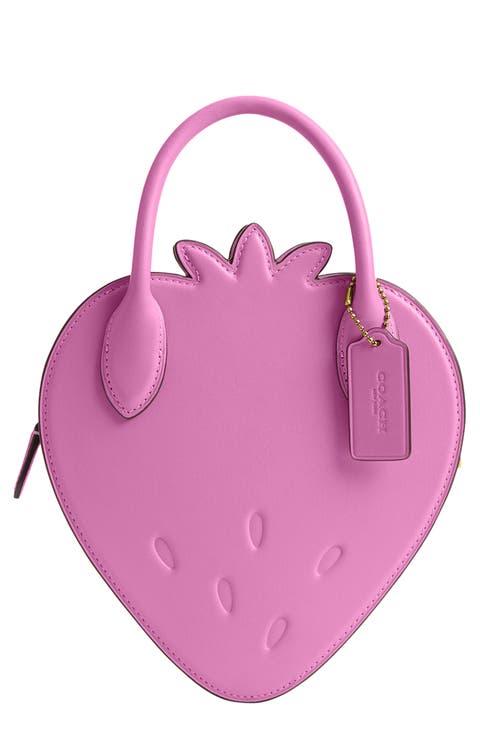 未使用✨COACH Bag Charm Heart Studded Pink Rare Vintage COACH PINK Signature Enamel Heart Keychain FOB
