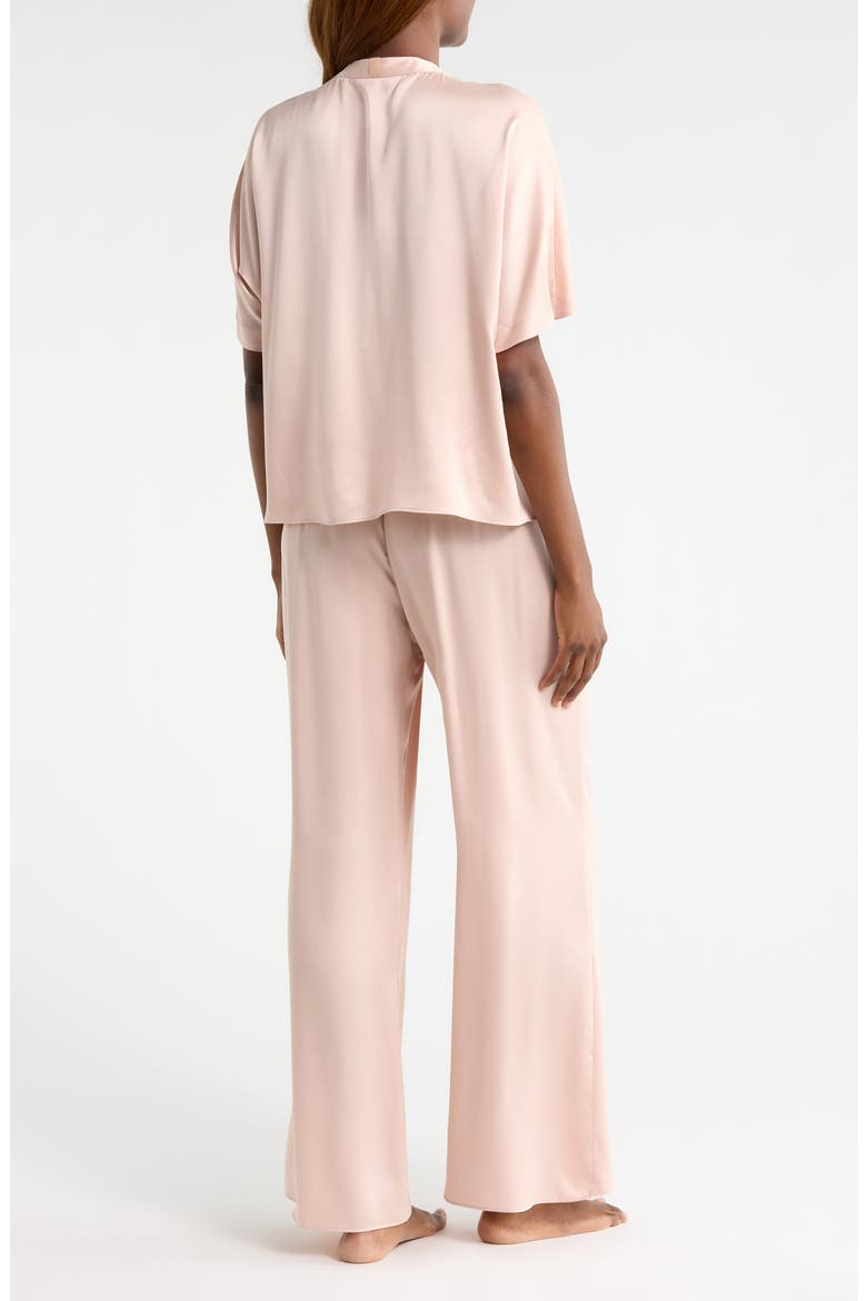 Washable Silk Crossover Pajamas, Alternate, color, DELICATE PINK