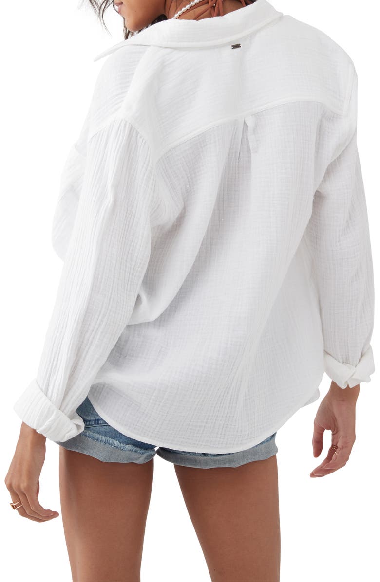 O'Neill Leni Cotton Gauze Button-Up Shirt, Alternate, color, 