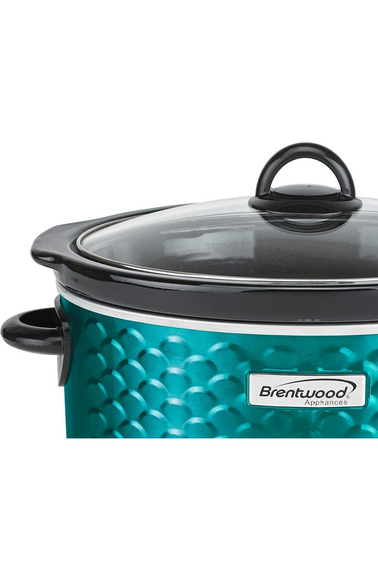 Brentwood Slow Cooker Scallop Pattern, Alternate, color, Blue