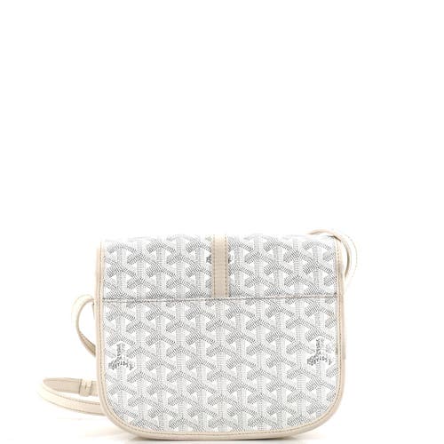 Pre-owned Goyard  Goyard Belvedere Ii Messenger Bag Coated Canvas Pm In White