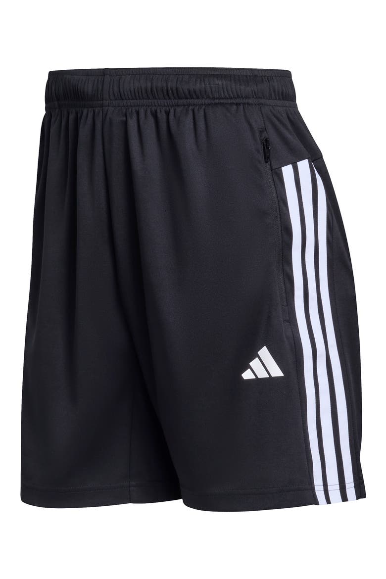 Climacool 3-Stripe Workout Essentials Shorts, Alternate, color, BLACK/ WHITE