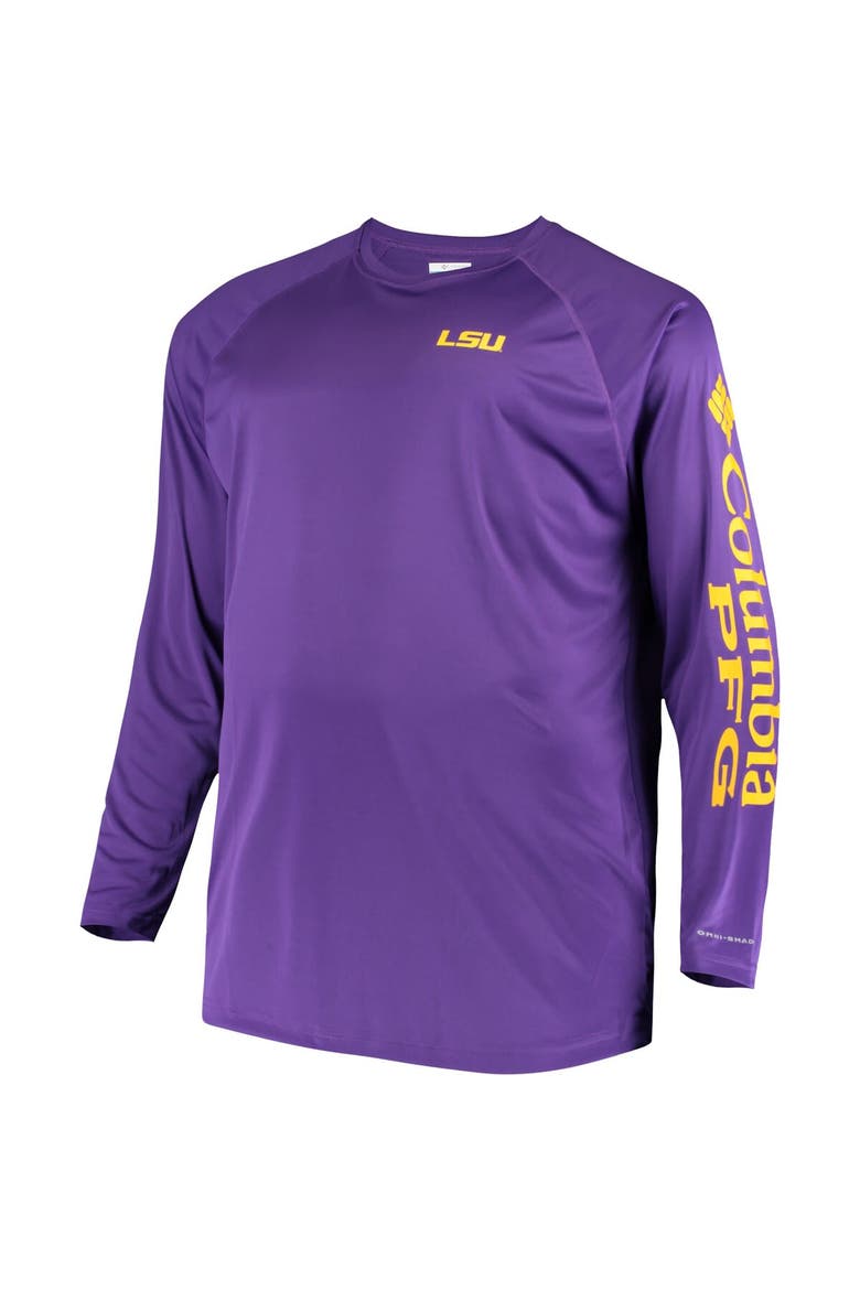 Men's Columbia Purple LSU Tigers Big & Tall Terminal Tackle Long Sleeve Omni-Shade T-Shirt, Alternate, color, Purple