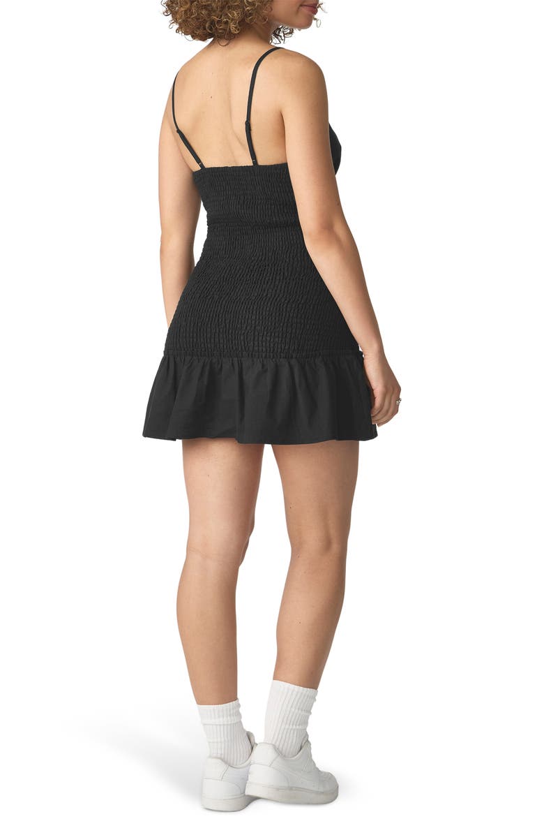 Florence by Mills Smocked Back Mini Sundress, Alternate, color, Black