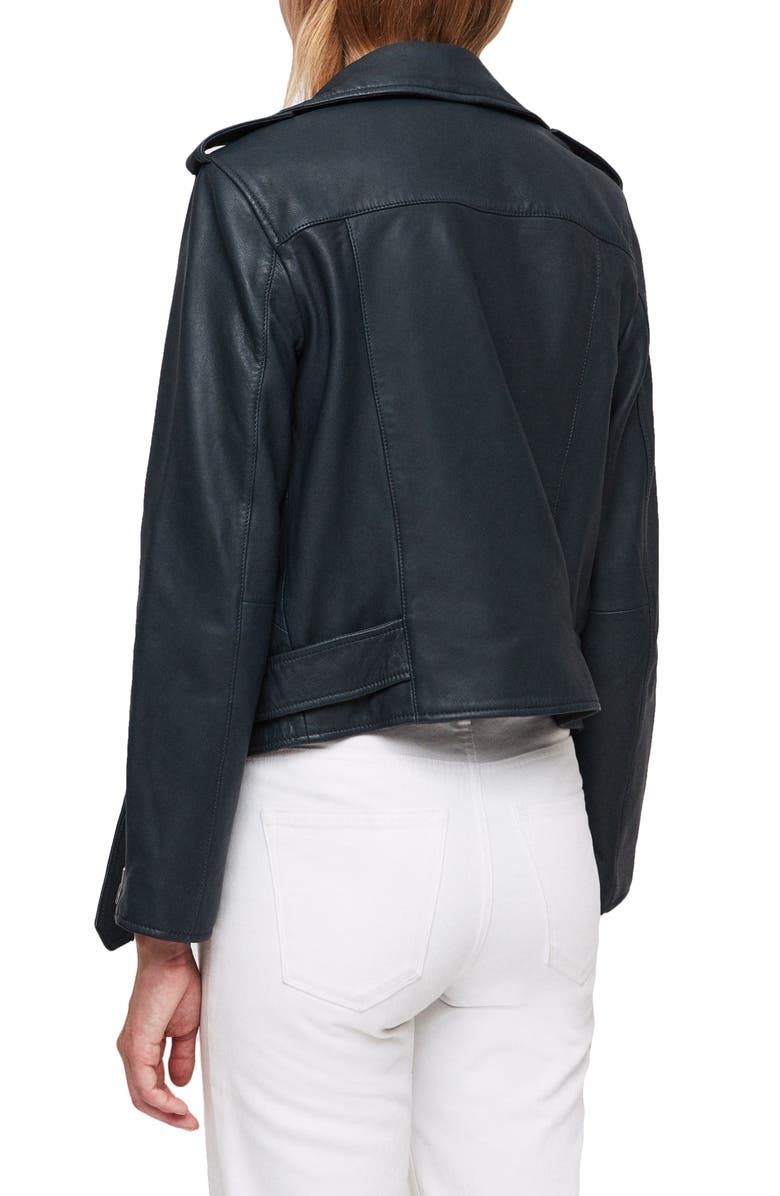 AllSaints Balfern Leather Biker Jacket, Alternate, color, 
