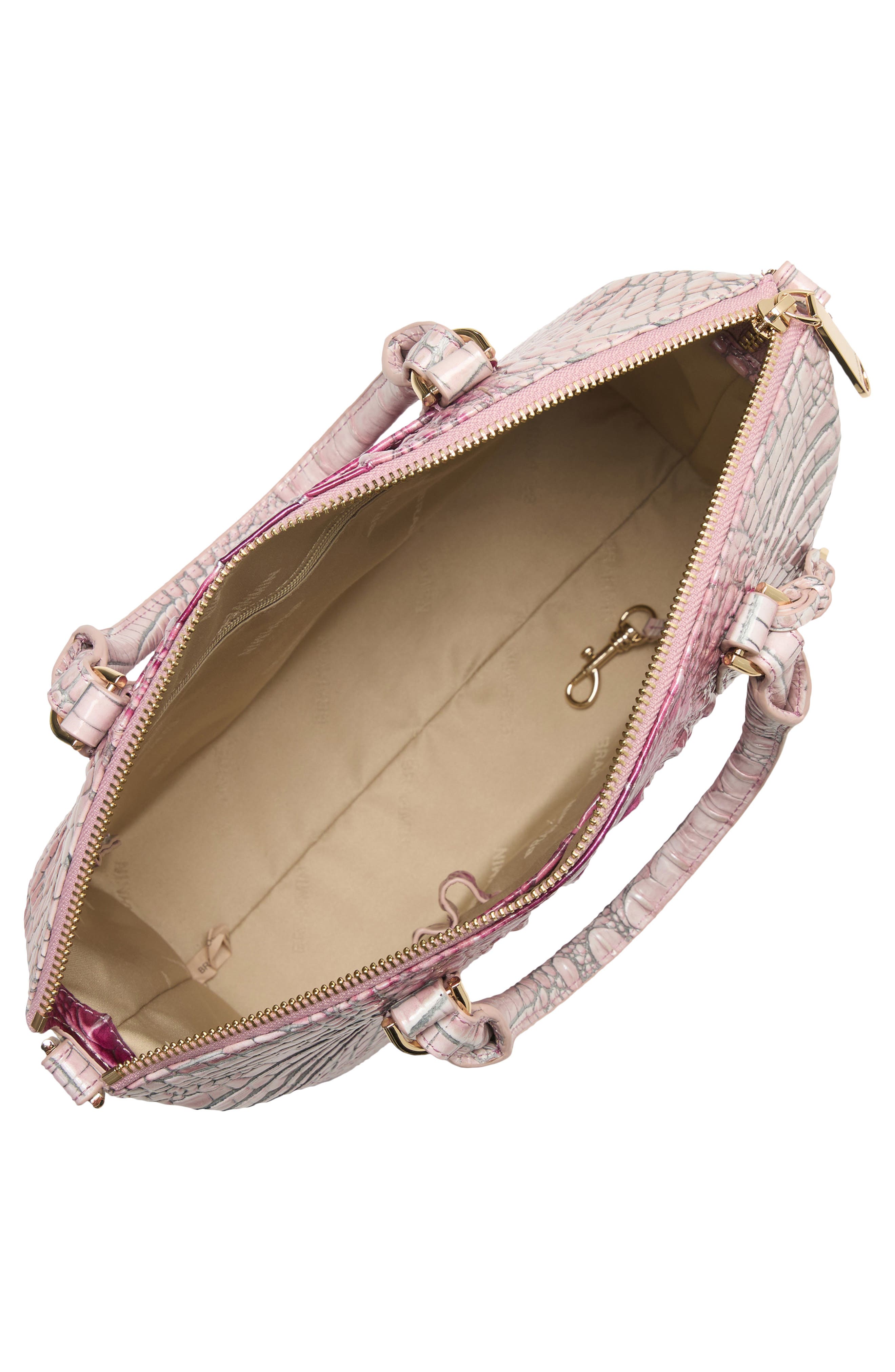 Large Duxbury Croc Embossed Leather Satchel, Alternate, color, ISLAND PETAL
