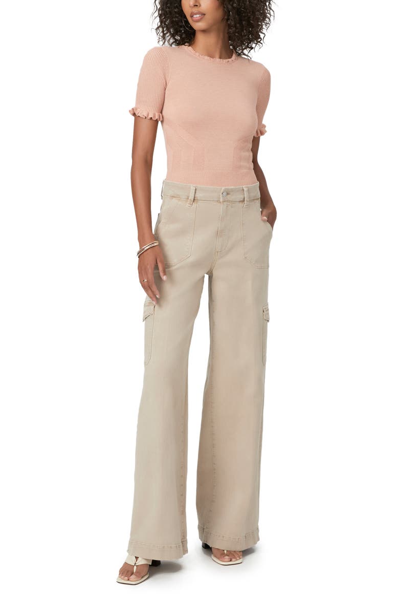 Triste Metallic Short Sleeve Sweater, Alternate, color, PEACHMET