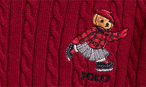 Polo Ralph Lauren Ralph Lauren Polo Bear Cotton Full-zip Sweater In Brown