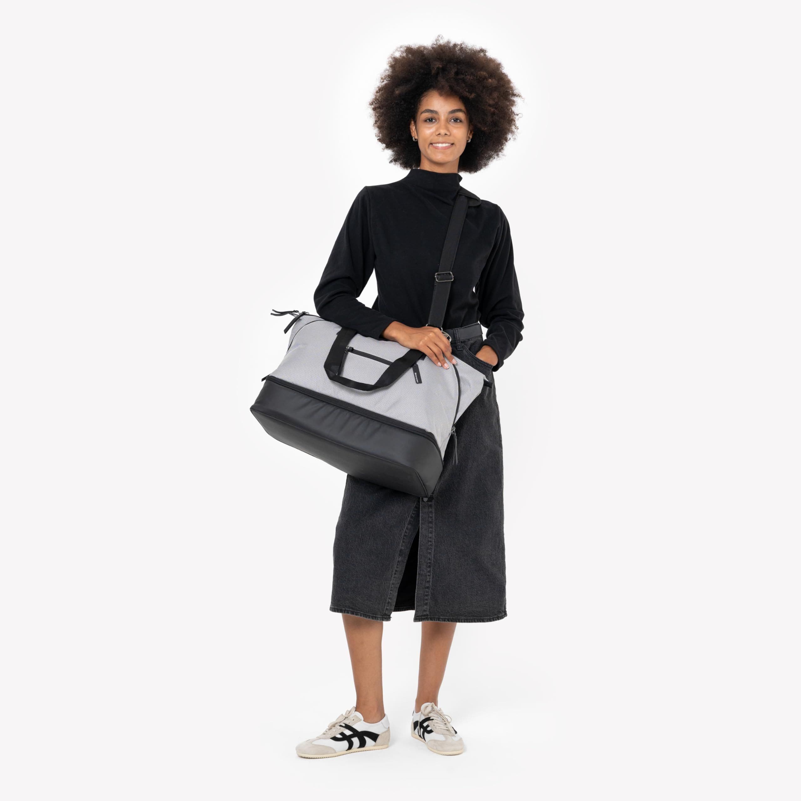 Sherpani Boston Anti-Theft Tote Duffel for Women with Removable Shoe Compartment, Alternate, color, Sterling