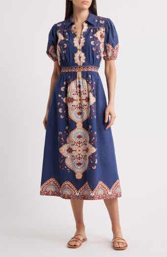 Cleobella Asha Cotton & Linen Midi Shirtdress