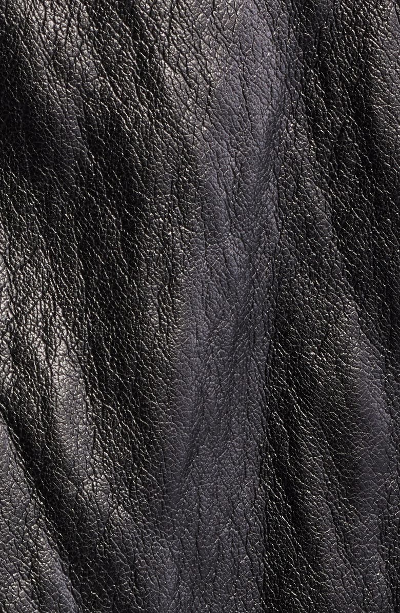 MANGO Faux Leather Jacket with Faux Shearling Collar, Alternate, color, Black