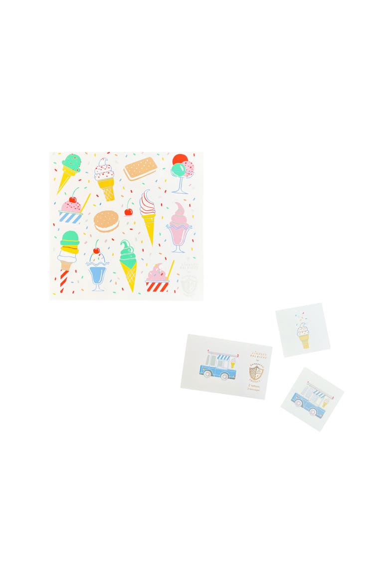 Ice Cream Dreams Party Favor Set - Pack of 2 Tattoos and 4 Sticker Sheets, Main, color, Assorted Pre-Pack