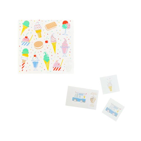 Ice Cream Dreams Party Favor Set - Pack of 2 Tattoos and 4 Sticker Sheets