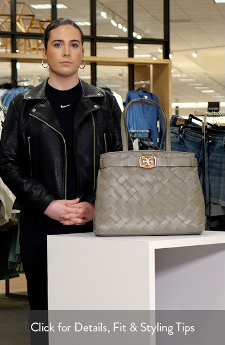 Cleo Woven Leather Tote, sales video thumbnail