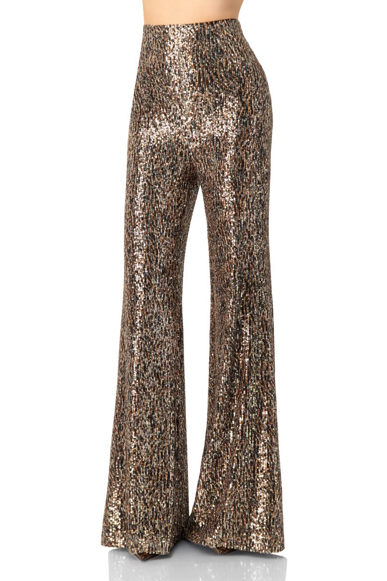 Sequin Flared Trousers, Main, color, Multicolor