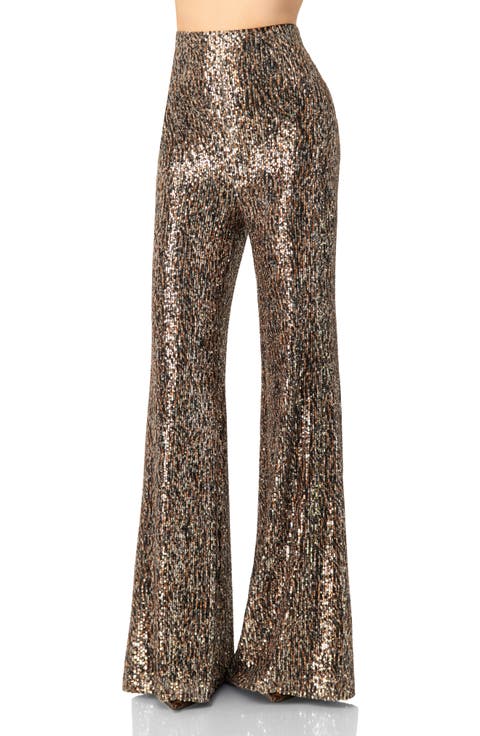 Sequin Flared Trousers