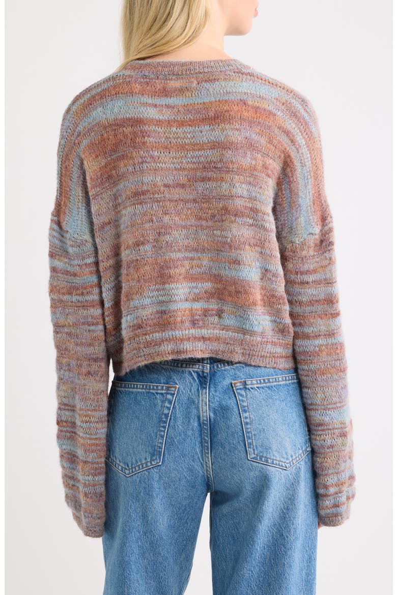 Melange Crop Sweater, Alternate, color, BLUE