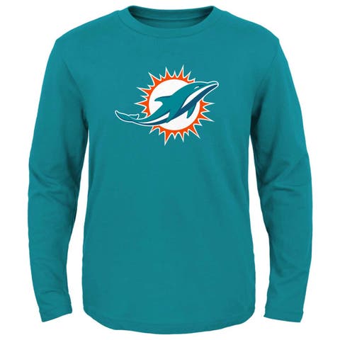 Youth Aqua Miami Dolphins Primary Logo Long Sleeve T-Shirt