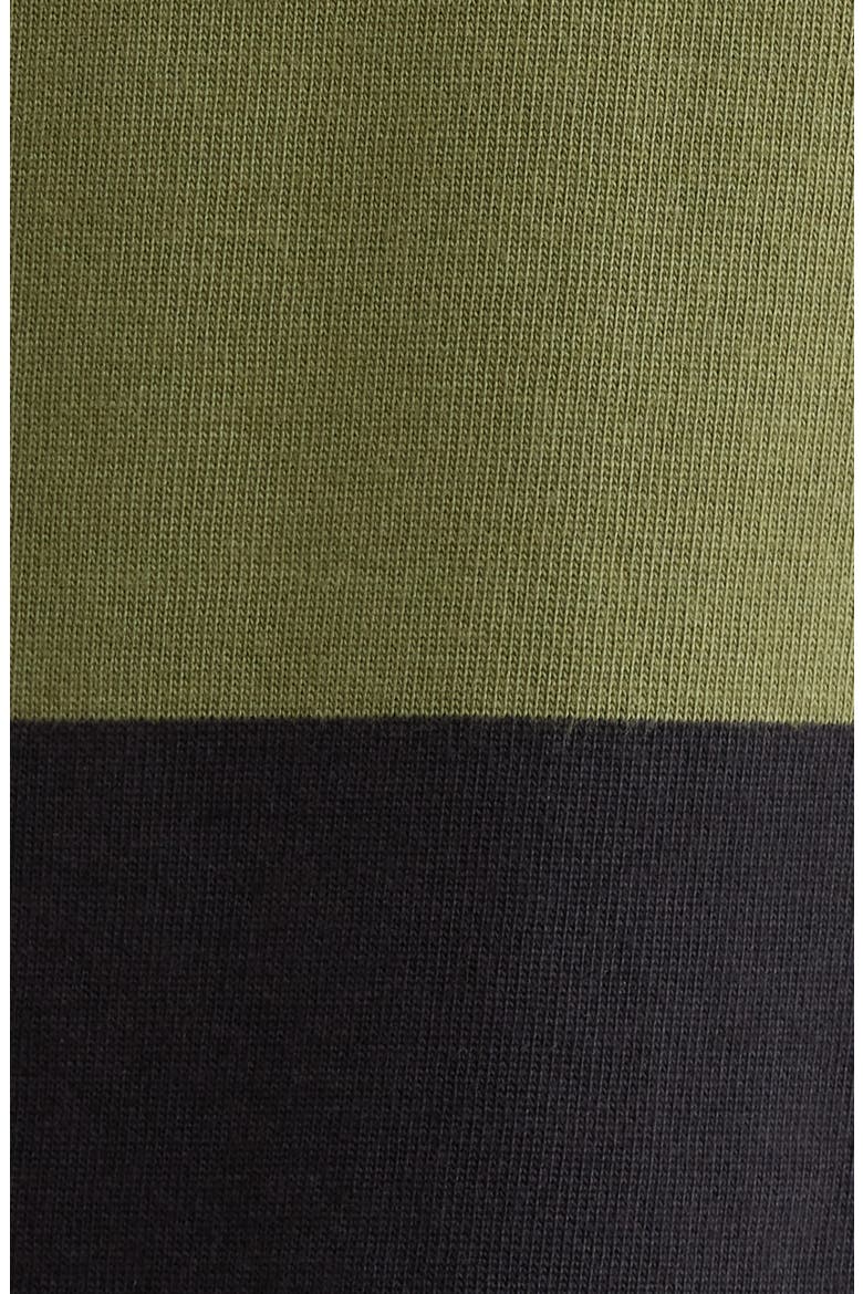 Two-Tone Ward Stripe Long Sleeve Rugby Polo, Alternate, color, BLACK-GREEN BALSAM